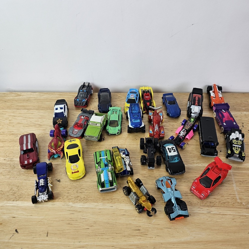 25+ Lot Hot Wheels & Unbranded‎ Cars And Trucks Various Models Used